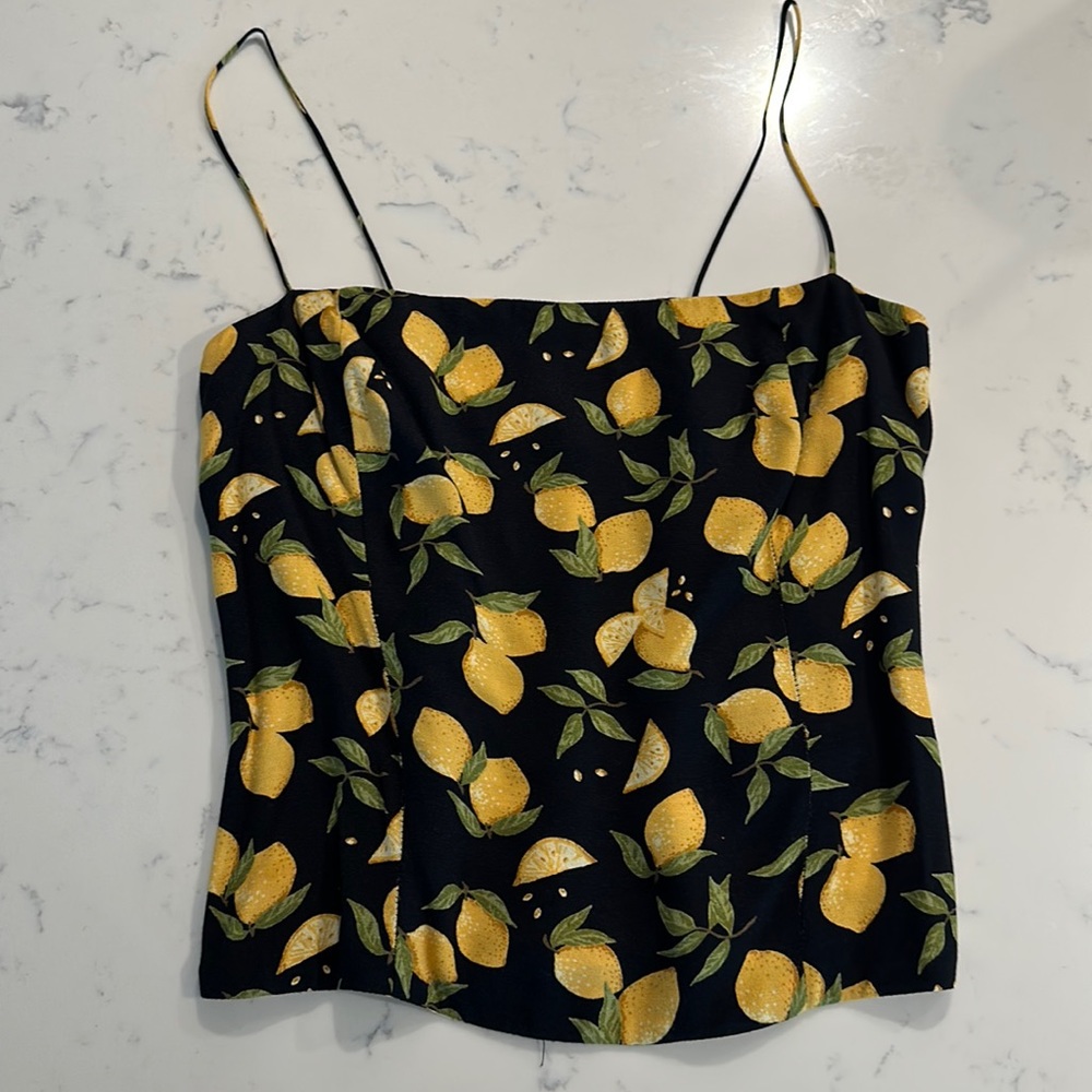 Reformation Lemon Print Tank Top